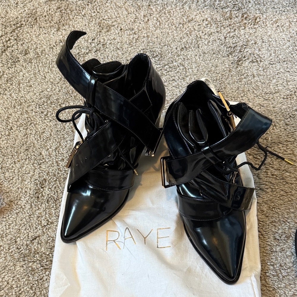 RAYE Black Strappy Heels